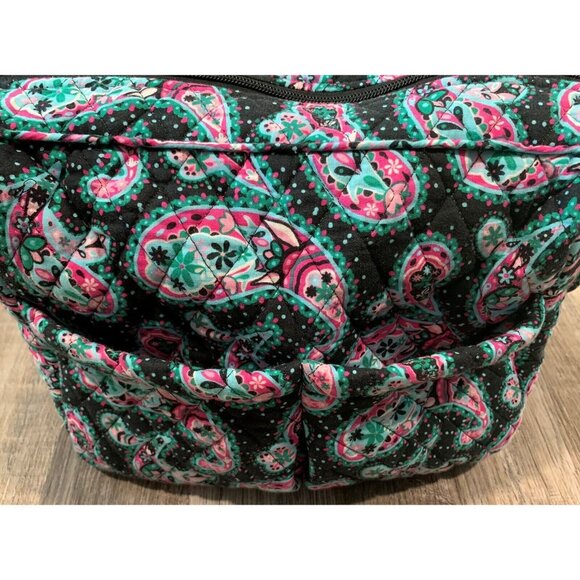 Faith Hope Love Womens Shoulder Bag Black Paisley Floral Quilted Zipper Closure - Picture 10 of 16